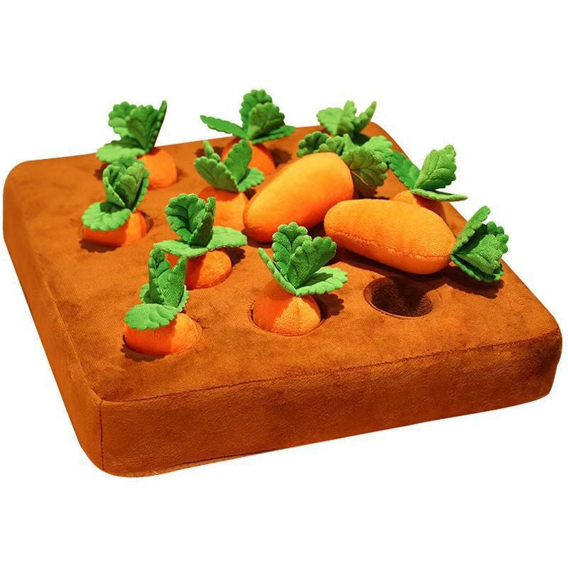 Interactive Carrot Patch Plush Toy for Pets